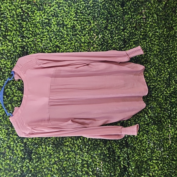 Loft Pastel Pink Long Sleeve Shirt Size Large - Picture 7 of 10